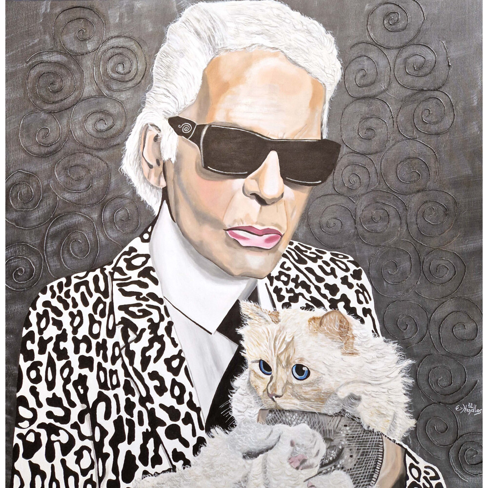 Karl Lagerfeld mit Katze