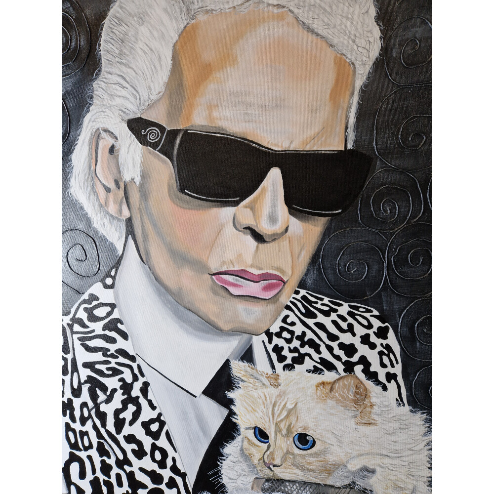 Karl Lagerfeld mit Katze